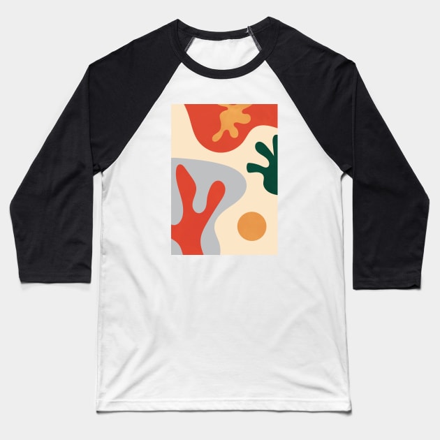 Abstract Boho Botanical Wall Art, Modern, Minimalist Baseball T-Shirt by Colorable